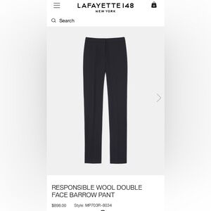 Lafayette 148 New York Wool Double Face Barrow Pant